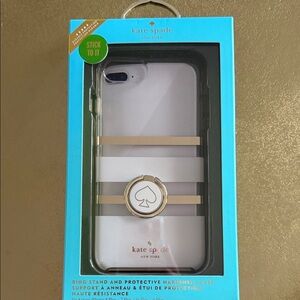 Kate Spade Gold and Cream Phone Case with Ring Stand